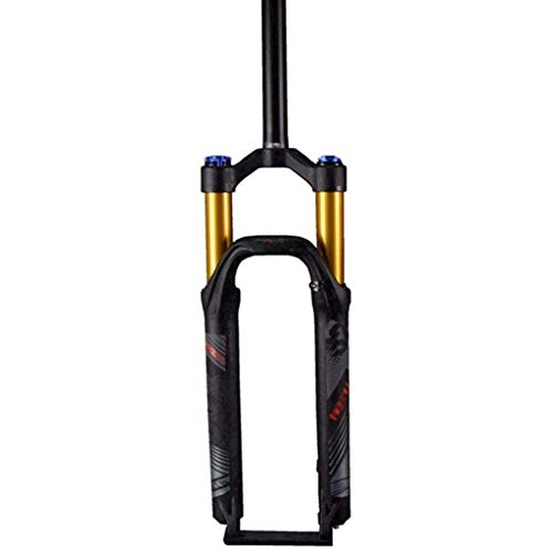 Tenedores de bicicleta de montaña : CWGHH Horquilla de suspensión para Bicicleta de montaña 1-1 / 8 '28 .6 mm Aleación de magnesio Ligera Bloqueo de suspensión MTB Recorrido del Hombro: 100 mm Piezas de Bicicleta (Color: Negro, Tam