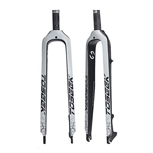 Tenedores de bicicleta de montaña : ETScooter Horquillas Rígidas para Bicicleta MTB Ultraligero Fibra de Carbono Mountain Bike Horquilla de Suspensión (Color : E, Size : 26 Inch)