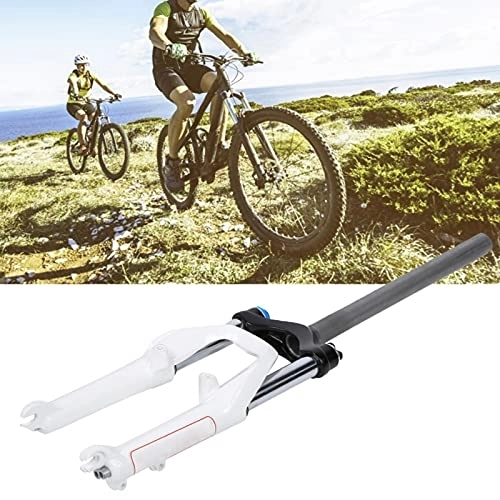 Tenedores de bicicleta de montaña : Gedourain Horquillas Delanteras de Suspensión, Metal Resistente Al Desgaste de Horquilla de Bicicleta para Bicicletas de Montaña(Blanco)