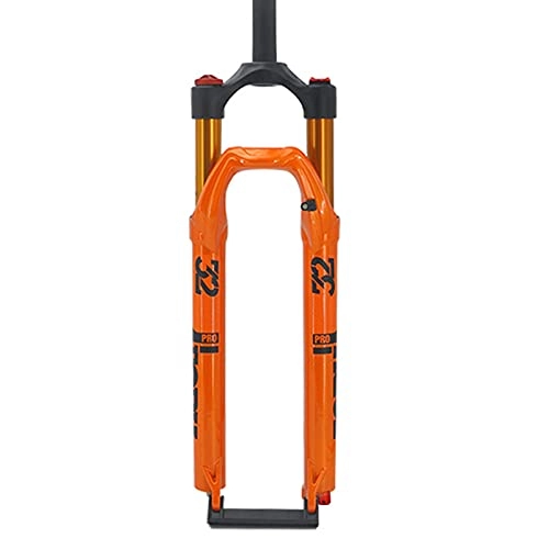 Tenedores de bicicleta de montaña : GYWLY 27.5 29 Pulgadas Horquilla MTB MTB Aire Horquilla Suspensión, Ajuste Rebote Tubo Recto Viaje 120mm Bloqueo Manual Aleación De Magnesio (Color : Orange, Size : 27.5inch)