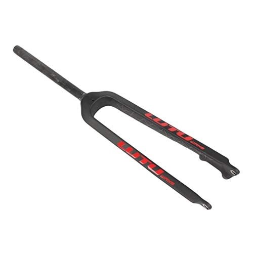 Tenedores de bicicleta de montaña : HIOD Fibra de Carbon Horquillas de Bicicleta Bici Horquilla 3K Fibra de Carbon Freno de Disco Rígido Bicicleta de Montaña Horquilla, Red, 29