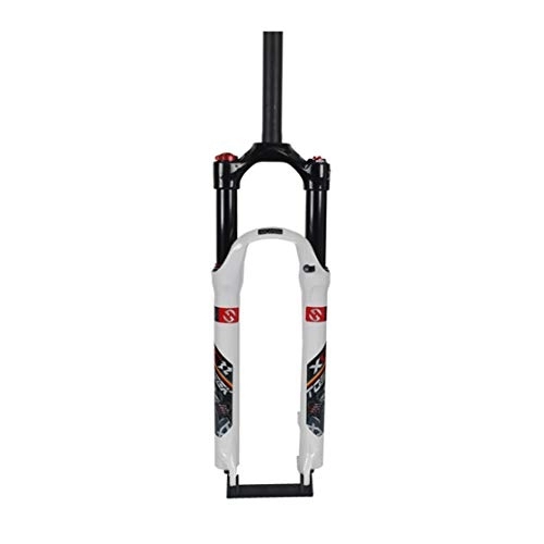 Tenedores de bicicleta de montaña : HIOD Horquillas de Bicicleta Bici MTB Bomba de Choque Suspensión Bicicleta de Montaña Tubo Recto Horquilla Carrera 100 mm, White, 27.5