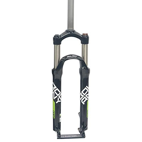 Tenedores de bicicleta de montaña : Horquilla de Bicicleta con suspensión MTB 26 / 27.5 / 29 Pulgadas Bicicleta de montaña Control de Hombro de Tubo Recto Absorción de Choque la presión del Aire Horquilla Green, 29lnch