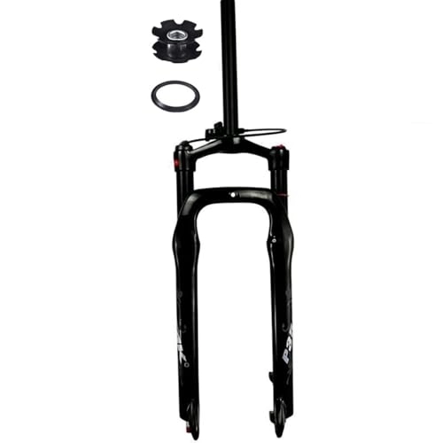Tenedores de bicicleta de montaña : Horquilla De Suspensión Bicicleta De Nieve 26 Pulgadas Horquillas Delantera MTB Montaña Amortiguador Recto 1-1 / 8 Viaje 125mm QR 135×9mm Ajuste Rebote ( Color : Black glossy remote , Size : 26inch )