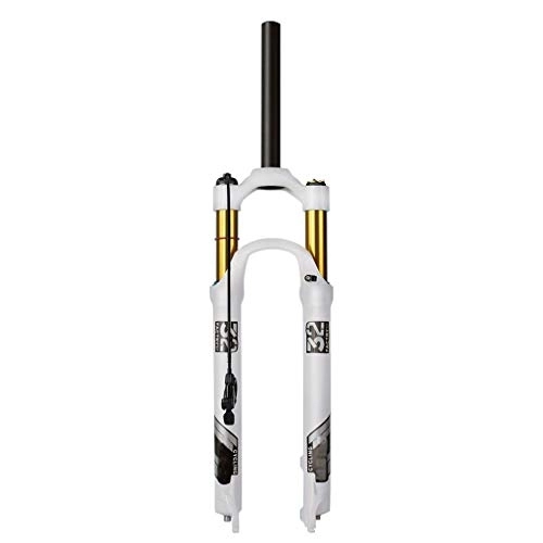 Tenedores de bicicleta de montaña : Horquilla de suspensión de aleación de magnesio de 26 / 27, 5 / 29 Pulgadas, Horquilla Delantera con Amortiguador de Bicicleta de montaña (Blanco)