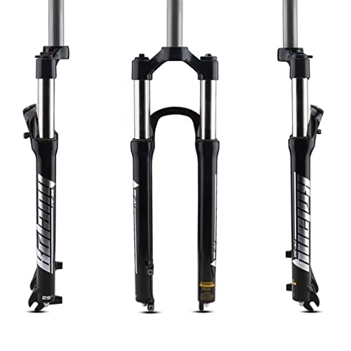 Tenedores de bicicleta de montaña : Horquilla de suspensión de Resorte para Bicicleta de montaña 26 / 27.5 / 29'' 80mm Travel MTB Freno de Disco Horquilla Delantera 1-1 / 8 Straight Quick Release HL (Color : 27.5'' Black)