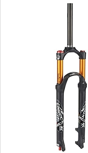 Tenedores de bicicleta de montaña : Horquilla MTB Horquilla De Suspensión MTB 26"27" 29"Bike Fork MTB Air Suspension Steerer Recto 1-1 / 8" Travel Travel 100mm Disc Freno Manual Lockout 9mm (Color : Black, Size : 26in)