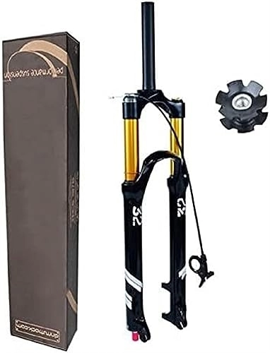 Tenedores de bicicleta de montaña : Horquillas de suspensión for bicicleta de viaje de 120 / 130 / 140mm, horquilla de suspensión for bicicleta de montaña de aire con freno de disco de ajuste de rebote de 26 / 27.5 / 29 pulgadas ( Color : Strai