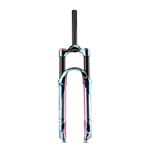 Tenedores de bicicleta de montaña : HSQMA 26 / 27.5 / 29 Bicicleta De Montaña Horquilla De Suspensión Recorrido 100mm Horquilla De Aire MTB 1-1 / 8 Recta Horquilla Delantera Bloqueo Manual Freno De Disco QR 9mm (Color : 26'' Colorful)