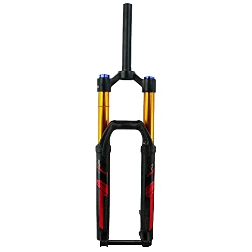 Tenedores de bicicleta de montaña : HSQMA Downhill MTB Air Fork 26 27.5 29 Inch DH Mountain Bike Suspension Fork Travel 165mm Straight Front Fork Thru Axle Damping Adjustable (Color : Red A, Size : 27.5'')