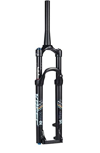 Tenedores de bicicleta de montaña : JKFZD Cnico Horquilla de Suspensin Bicicleta de Montaa 26 / 27, 5 / 29 Pulgada Aleacin de Aluminio Freno de Disco Ajuste de Amortiguacin (Color : Black, Size : 29inch)
