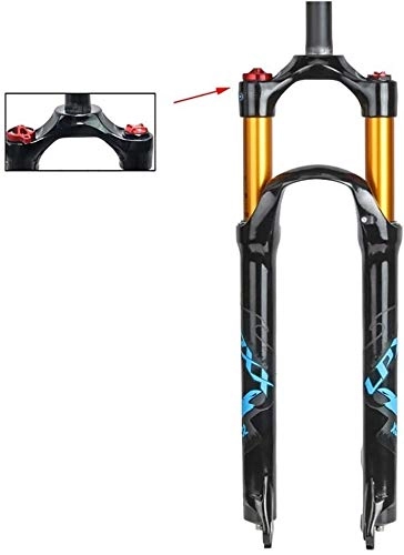 Tenedores de bicicleta de montaña : JKFZD MTB Tenedor Frontal 26, 27.5, 29 Pulgadas Ultraligero Aleacin de Aluminio Hombro Controlar Bicicleta de Montaa Suspensin Amortiguador 100mm (Size : 27.5 Inch)