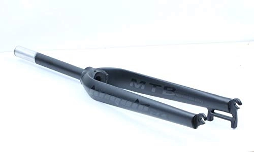 Tenedores de bicicleta de montaña : LCBYOG Aluminio 7005 1-1 / 8" de Bicicletas Tenedor rígido for MTB del Freno de Disco FIT 700C 29" 27, 5" 26" M6 Reflectante de Color Horquilla MTB (Color : Black)