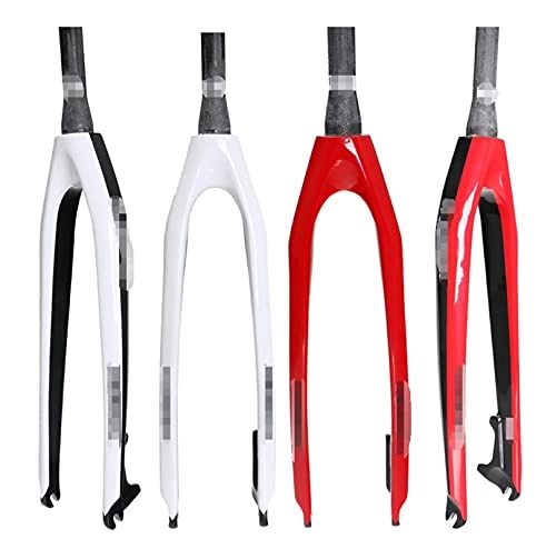 Tenedores de bicicleta de montaña : liangzai Frenos de Horquilla de Bicicleta cónicos Ajuste para 26 / 27.5 / 29 Pulgadas Mountain Bike Carbon Front Front Front Bike Accessories Red White Gloss Hilarity (Color : Red 26er)
