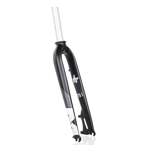 Tenedores de bicicleta de montaña : LUXXA Horquilla de Bicicleta de montaña de 26 27 5 29 Pulgadas Sistema de amortiguación Ajustable con Recorrido de 100 mm Eje de 9 mm, Black White-26