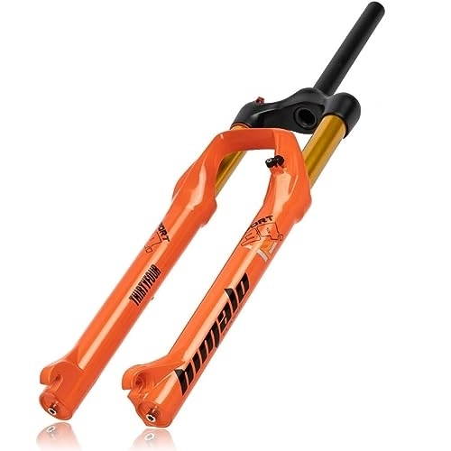 Tenedores de bicicleta de montaña : LUXXA Horquilla de Bicicleta de montaña de 26 27 5 29 Pulgadas Sistema de amortiguación Ajustable con Recorrido de 100 mm Eje de 9 mm, Orange-29inch