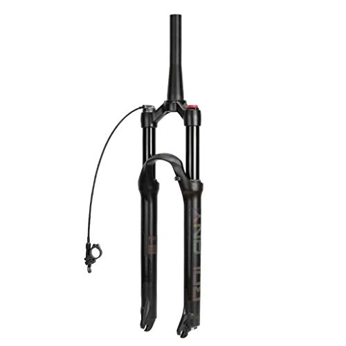 Tenedores de bicicleta de montaña : LYYCX MTB Horquilla de Suspensión 26 / 27.5 / 29 Pulgadas Aleación de Magnesio Bicicleta de Montaña Frente Horquillas Bloqueo Manual y Bloqueo Remoto - Negro (Color : B, Size : 26 Inch)
