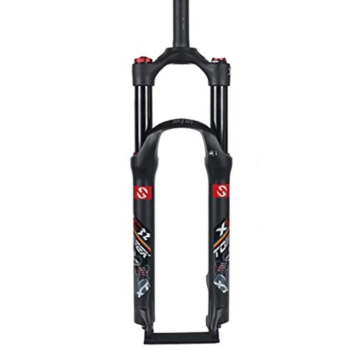 Tenedores de bicicleta de montaña : MBZL Bici Horquilla suspensión, Ultra-Light 26 '' 27, 5 '' 29 '' Mountain Bike Aceite / Primavera Frente Tenedor Accesorios Piezas de Bicicleta Bici de Tenedor (Color : Black, Size : 26 Inch)