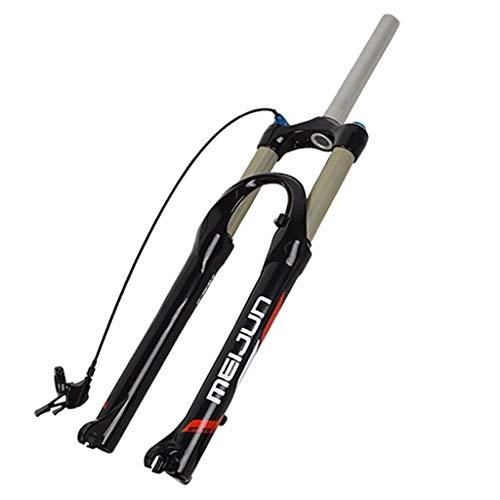 Tenedores de bicicleta de montaña : MTB Air Spring MTB 26 Pulgadas Bicicleta Suspensión Tenedor Bicicleta de montaña Aleación Air Fork Smart Lock Stroke: 100mm Horquilla de Bicicleta MTB (Color : Black, Size : 26INCH)