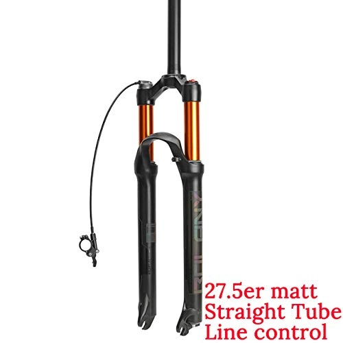 Tenedores de bicicleta de montaña : MTB Bicicleta Air Fork Supension Rebound Adjustment 26 / 27.5 / 29er Lock Straight Tapered Mountain Fork para Accesorios De Bicicleta 1 27.5er lnea Recta