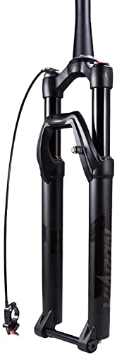 Tenedores de bicicleta de montaña : Mtb Bifurcación cuesta abajo 27.5 / 29 pulgadas Bicicleta Tenedor de suspensión, freno de disco de amortiguación de aire Tubo recto 1-1 / 2 " Rl Viaje de 105 mm a través del eje 15mm (color: a, Tamaño