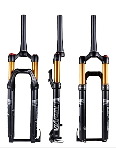 Tenedores de bicicleta de montaña : MTB Bike Fork Downhill 26 / 27.5 / 29 Air Suspension Fork 100mm Travel 1-1 / 2 Tapered Disc Brake Thru Axle Front Fork (Color : Manual, Size : 29inch)