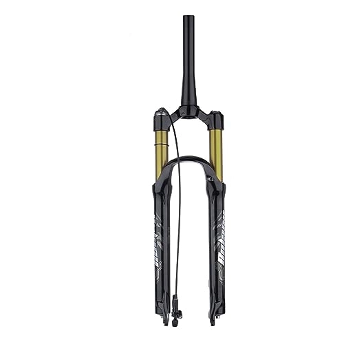 Tenedores de bicicleta de montaña : NESLIN Horquilla para Bicicleta De Montaña, con Sistema De Amortiguación Ajustable, Adecuada para Bicicleta De Montaña / XC / ATV, 26IN-Tapered-Remote-Gold