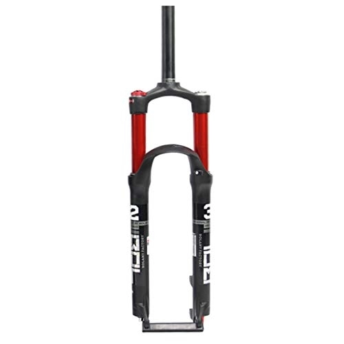 Tenedores de bicicleta de montaña : NS Ajustable Bike Suspension Fork, Aleación de Magnesio Double Air Chamber Fork Suspensión Bicicleta de Montaña Bicicleta Deporte Exterior (Color : Red, Size : 27.5in)