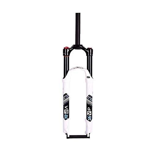 Tenedores de bicicleta de montaña : NS Ajustable Horquilla de Aire para Bicicleta Montaña 26 / 27, 5 / 29 Pulgadas, Horquilla Suspensión Carrera 120mm Control Hombros Tubo Recto 28, 6mm 1-1 / 8" Deporte Exterior (Color : White, Size : 29in)
