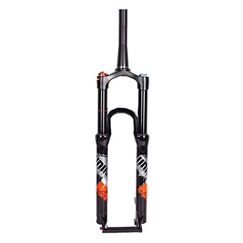 Tenedores de bicicleta de montaña : NS Ciclismo Cónico Horquilla de Suspensión 26 27.5 Pulgadas Montaña Bicicleta Aleación Aire Freno de Disco Horquilla - Negro (Color : A, Size : 26 Inch)