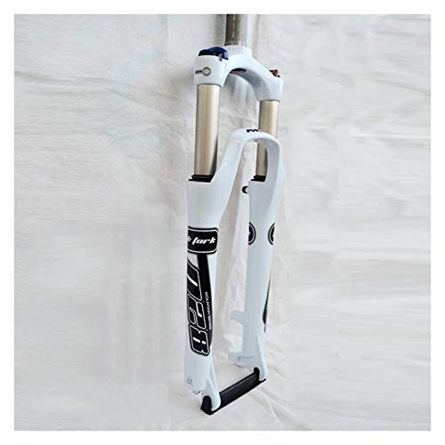 Tenedores de bicicleta de montaña : NUE Montaña Bike Frontal Suspensión Tenedor 20 / 24 / 26 / 27.5 / 29 pulgadas de freno de disco Bloqueo mecánico Soft and Hard Ajustable Aleación de aluminio TUBO RECTO CN ( Color : White , Size : 29" )