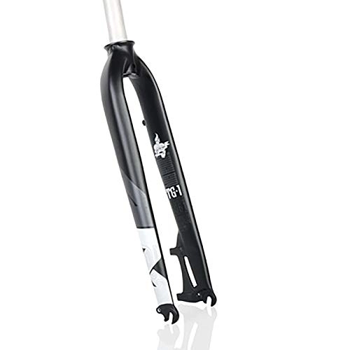 Tenedores de bicicleta de montaña : QDY-26 / 27.5 / 29 Pulgadas Bicicleta Suspensión MTB Horquilla, Horquilla Rígida de Aleación de Aluminio Ultraligera, Black White, 29in
