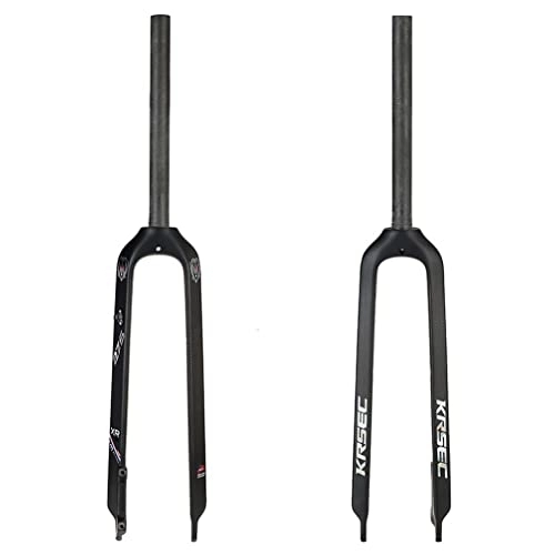 Tenedores de bicicleta de montaña : QHIYRZE Fibra De Carbono Horquilla Rígida MTB 26 / 27.5 / 29 Pulgadas Horquilla De Bicicleta De Montaña 1-1 / 8 Recto Horquilla De Bicicleta Freno De Disco Horquilla Delantera QR 9mm (Color : Black 29'')