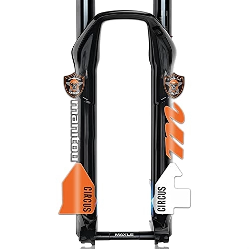 Tenedores de bicicleta de montaña : RCIDOS Etiquetas engomadas de la Horquilla de la Bicicleta C-I-R-C-U-S FORTAL FORTAL Pegatina Bicicleta Mountain Bike Frontal Fork Pegatina Decorativa Impermeable (Color : Orange White)