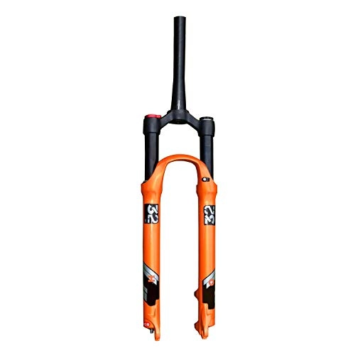 Tenedores de bicicleta de montaña : RSTO Horquilla Suspensin Bicicleta 26" 27.5" 29" Aleacin 120mm Viajar Tubo Cnico - Naranja (Color : Manual Lockout, Size : 27.5 Inch)