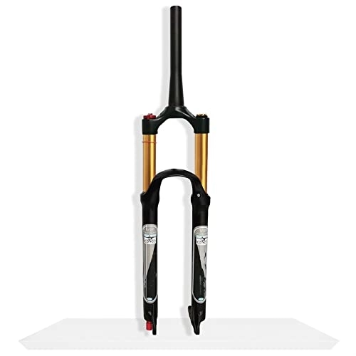 Tenedores de bicicleta de montaña : SMANNI Horquilla Delantera de Bicicleta de montaña de aleación de magnesio de 26 / 27, 5 / 29 Pulgadas, Horquilla de suspensión MTB con Amortiguador de presión de Aire de 140mm de Viaje (Color : TaperedM
