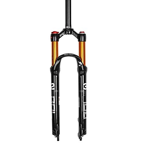Tenedores de bicicleta de montaña : Sonwaohand 1-1 / 8' Mountain Bike Suspension Fork, 26 / 27.5 / 29inch Lightweight Magnesium Alloy MTB Suspension Lock Shoulder Travel:100mm 27, 5 Pulgadas Un