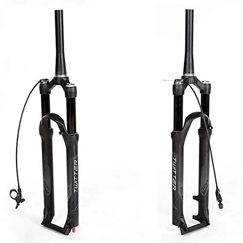 Tenedores de bicicleta de montaña : TIANPIN - Horquilla de suspensión para Bicicleta de montaña, Tubo de Amortiguador de presión de Gas con Control de tubería Interior de Color Negro, 100 mm, tamaño 27.5