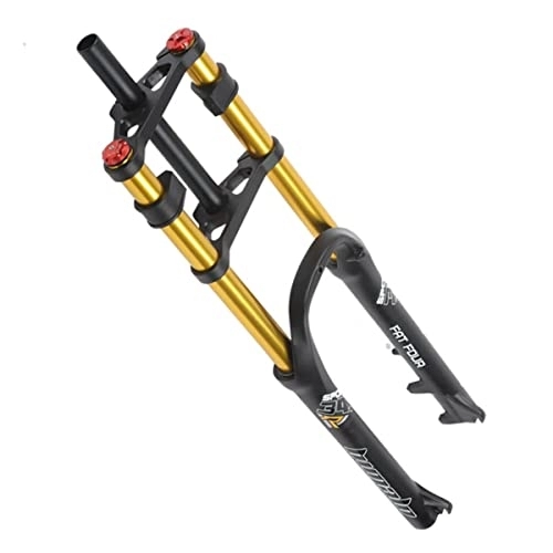 Tenedores de bicicleta de montaña : TISORT Horquilla De Suspensión De Bicicleta 26"para Bicicleta De Montaña DH Air Doble Hombro Downhill Rappelling Amortiguador De Bicicleta Ultraligero (Color : Gold Tube)