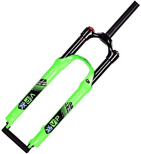 Tenedores de bicicleta de montaña : TYXTYX Horquilla de suspensión de Bicicleta Horquilla de Aire MTB 120 mm Horquilla de Bicicleta con Bloqueo Manual de Viaje Unisex - Adulto, Verde-26in
