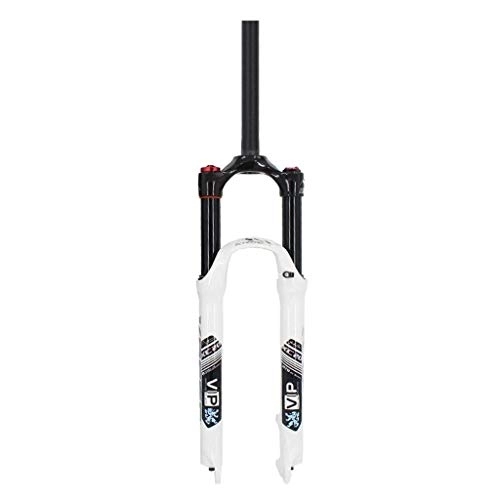 Tenedores de bicicleta de montaña : TYXTYX Horquilla de suspensión de Bicicleta MTB de 26 / 27.5 / 29 Pulgadas, Recorrido de Ajuste de Rebote de 28.6 mm Amortiguador de Aire Ultraligero de 100 mm, Blanco