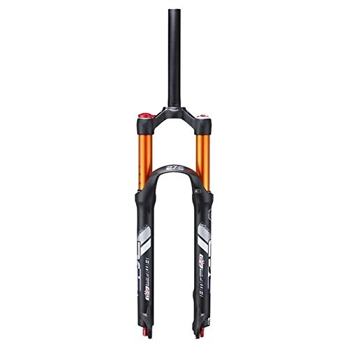 Tenedores de bicicleta de montaña : TYXTYX Horquilla de suspensión neumática MTB de 120 mm de Recorrido 26 / 27.5 / 29, Horquillas Delanteras de Bicicleta de montaña ultraligeras XC Am de Bloqueo Manual Recto QR de 1-1 / 8 de 9 mm