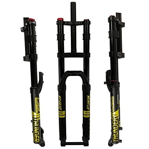 Tenedores de bicicleta de montaña : TYXTYX MTB Downhill Suspension 27.5" / 29inch Horquilla de Bicicleta Amortiguador de Aire 15 mm Eje pasante Negro DH Freno de Disco Recorrido de la Bicicleta 160 mm 1-1 / 8" Ajuste de Rebote 2350g