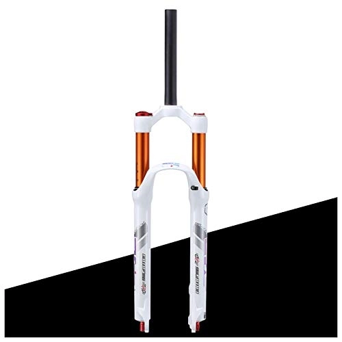 Tenedores de bicicleta de montaña : TYXTYX Suspensión neumática de Horquilla de Bicicleta de montaña 27.5"Blanco, 1-1 / 8" Recto, QR de 9 mm, Bloqueo Manual, Recorrido de 120 mm, Unisex