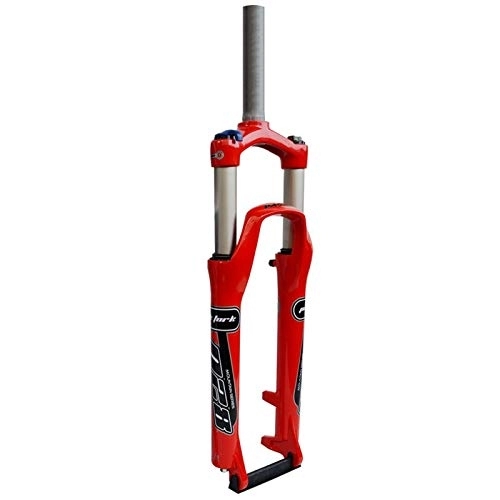 Tenedores de bicicleta de montaña : VPPV 20 Pulgadas Horquilla de Suspensión MTB Rojo, Aleación Aluminio 27, 5 Pulgadas Horquilla Amortiguador Hidráulico Recorrido 115 mm (Color : Rojo, Size : 20 Inch)