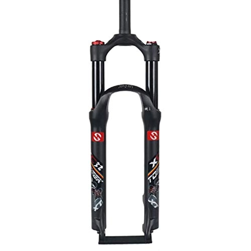 Tenedores de bicicleta de montaña : Waui Horquilla de suspensin de Bicicleta, 26"MTB Aleacin de Aluminio Control de Hombro Bloqueo Freno de Disco Amortiguacin 1-1 / 8" Viaje 100 mm (Size : 29inch)