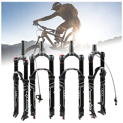 Tenedores de bicicleta de montaña : WDNMDY Horquilla para Bicicleta de montaña: 26 / 27, 5 / 29", Tubo Recto / cónico de 1-1 / 8", Horquilla de suspensión de 120 mm, amortiguación Ajustable, QR de 9 mm, Bloqueo Manual / Bloqueo Remoto