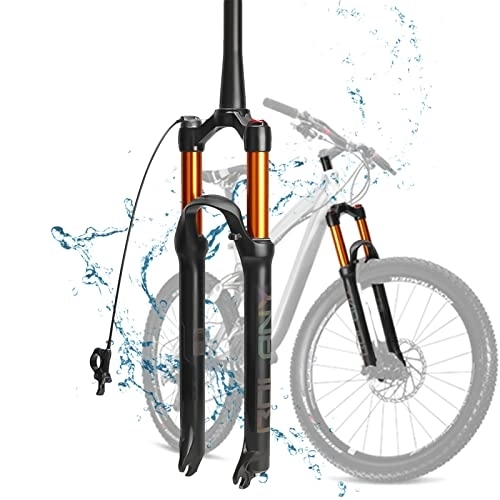 Tenedores de bicicleta de montaña : WRTN Horquilla Delantera de Bicicleta MTB, Horquilla de suspensión de Bicicleta 26 27, 5 29 Pulgadas Horquillas de Bicicleta de montaña ultraligeras con Ajuste de Rebote(Tapered-Remote, 29)