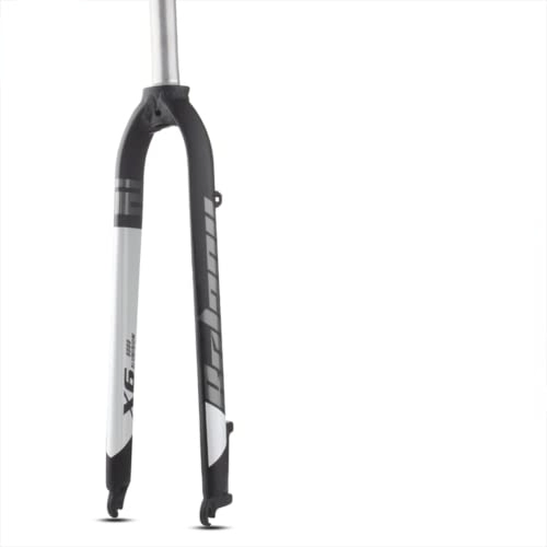Tenedores de bicicleta de montaña : X5X6 Horquilla rígida para bicicleta de 26 / 27.5 / 29 pulgadas de freno de disco de montaña tubo recto 28.6mm mate ligero MTB Horquilla de bicicleta (X6 blanco)