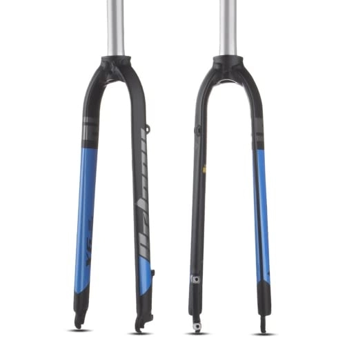 Tenedores de bicicleta de montaña : X6 Matte Rigid Fork FIt 26 / 27.5 / 29 "Aleación de aluminio Mountain Bike Tenedor Tubo recto 28.6mm A-pillar MTB Hard Fork (azul)